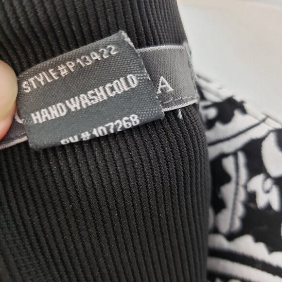 Gracia Colorblock Ankle Pants Black White Paisley Front Womens Size Small - Picture 9 of 9